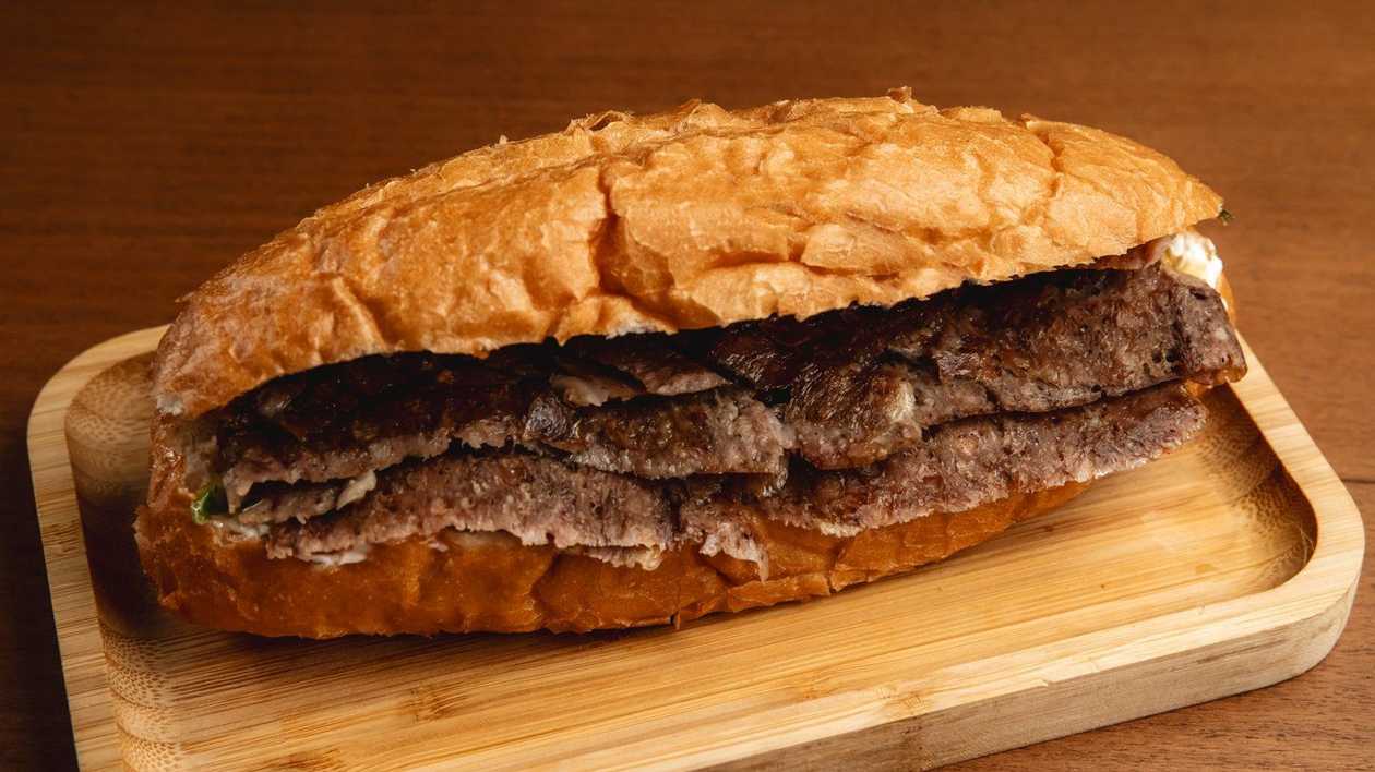 Doner Meat in Turkish Bread